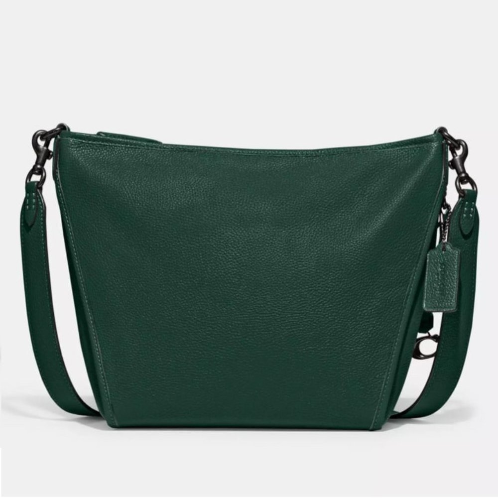 NWT Coach C8482 Small Dufflette Crossbody Pebble Leather Bag Forest Green